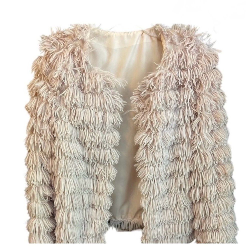 Vintage Shaggy Faux Fur Jacket - Creamy Beige